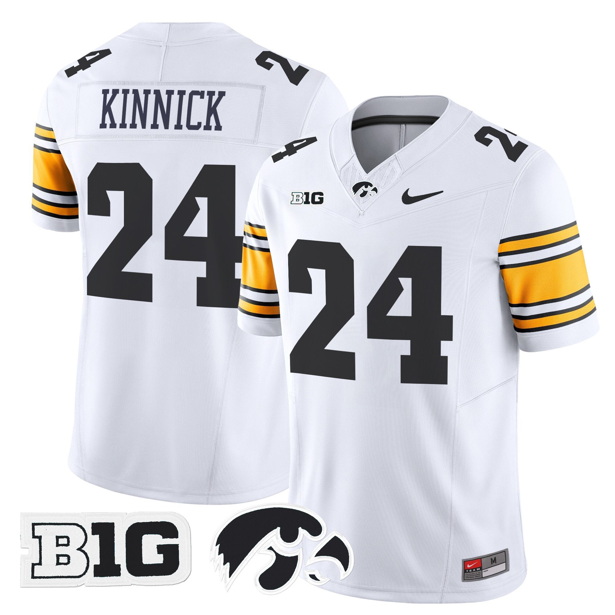 Men Iowa Hawkeyes #24 Kinnick White Nike 2024 Vapor Limited NCAA Jersey